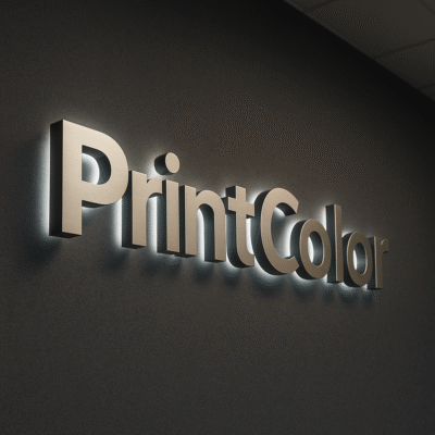 Letras corpóreas personalizadas en PrintColor. En PVC, metacrilato o metal.