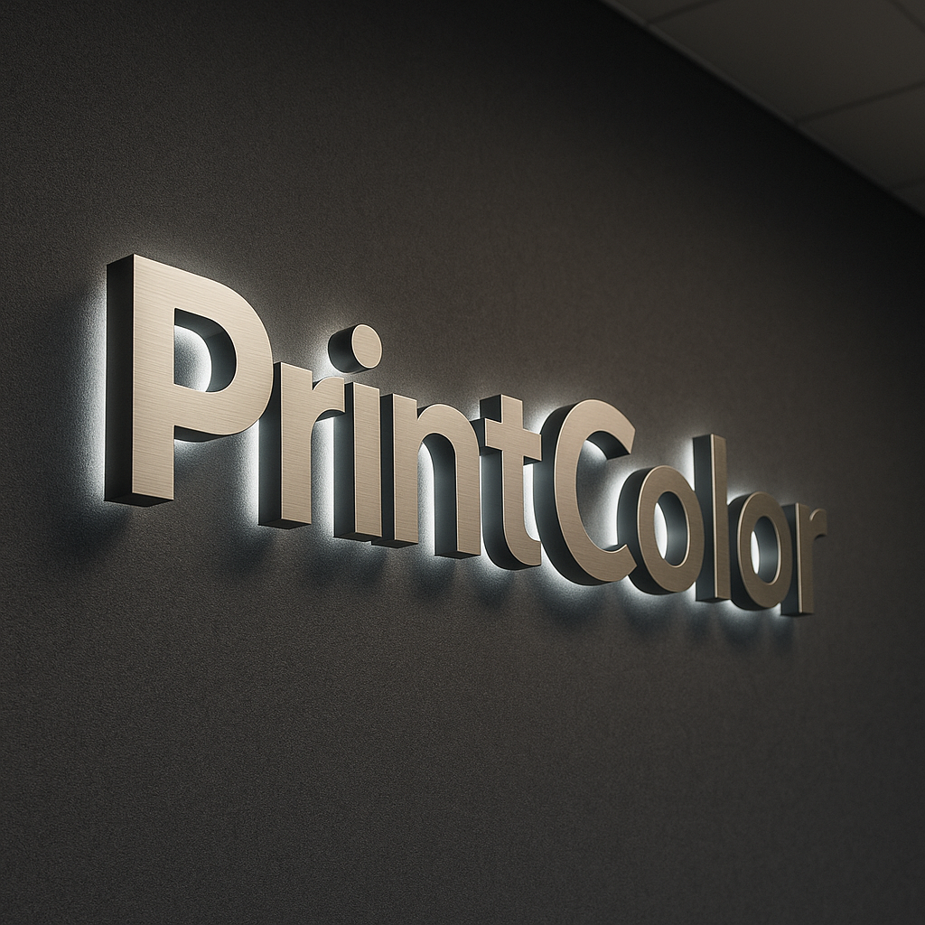 Letras corpóreas personalizadas en PrintColor. En PVC, metacrilato o metal.