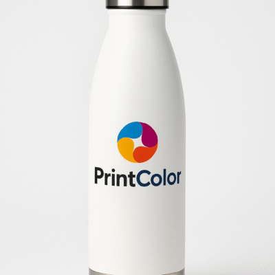 Botella personalizada de acero inoxidable.